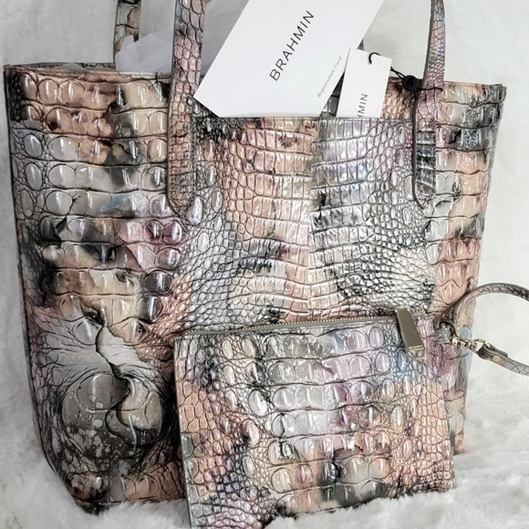 ✨ BRAHMIN 2 SETDesigner Purse Bag Tote + Wallet Wristlet Pouch NWT Melbourne - Picture 10 of 11